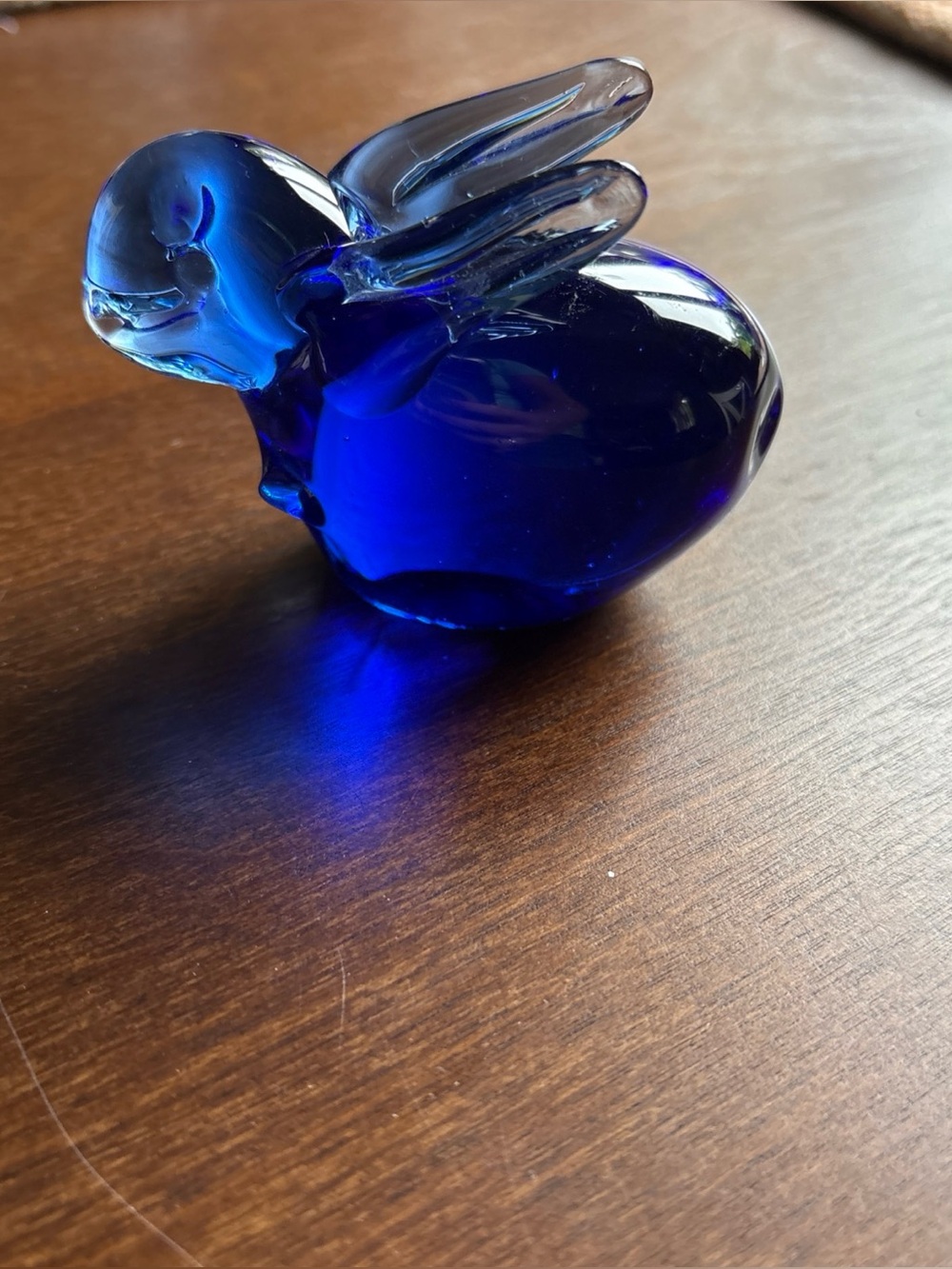 Vintage glass Cobalt Blue bunny Art Glass Cute!!
